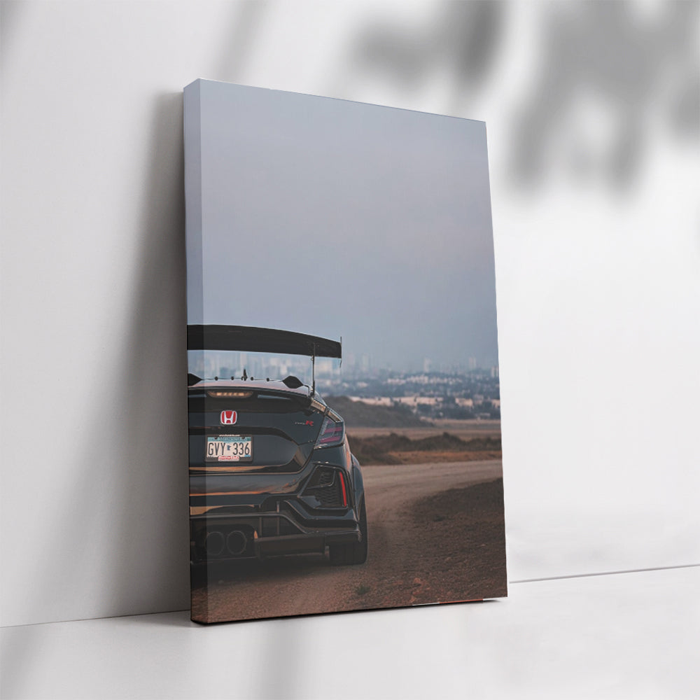 Black Honda Civic at Sunset in City - Sleek Urban Elegance