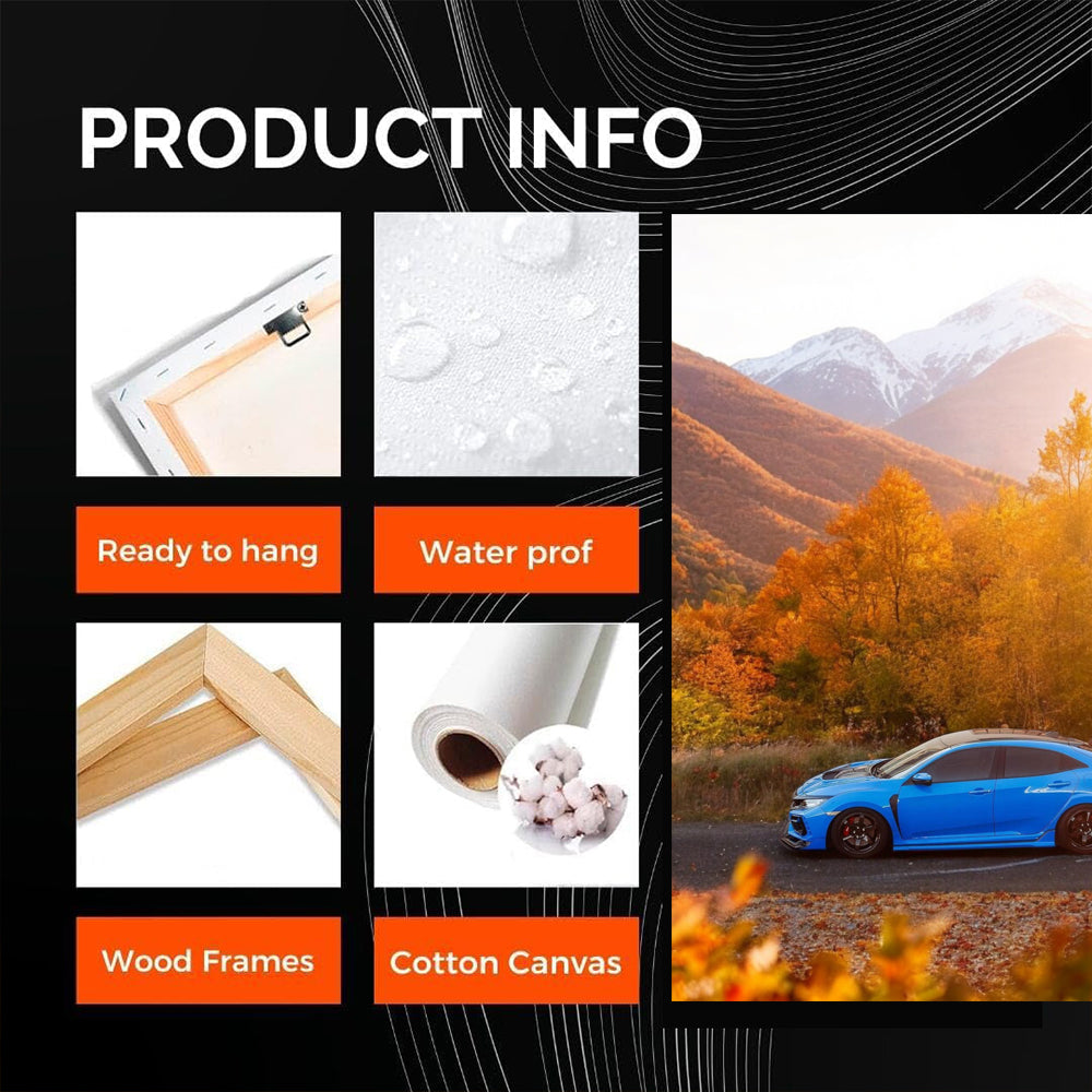 Honda Civic Blue in Autumn Woods - Reliable and Stylish