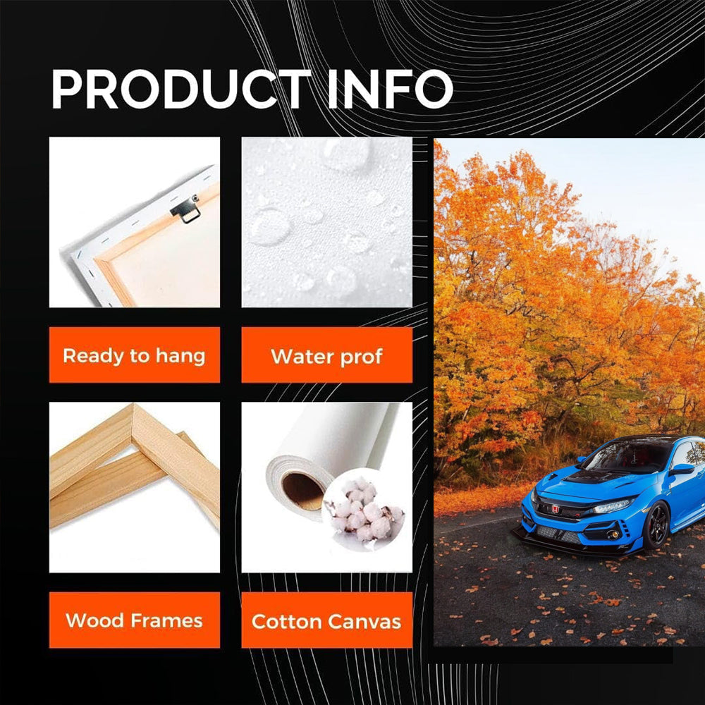 Blue Honda Civic in Autumn Forest - Stylish and Reliable