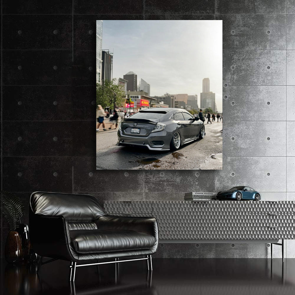 Grey Honda Civic Urban Elegance - City Cruiser Style