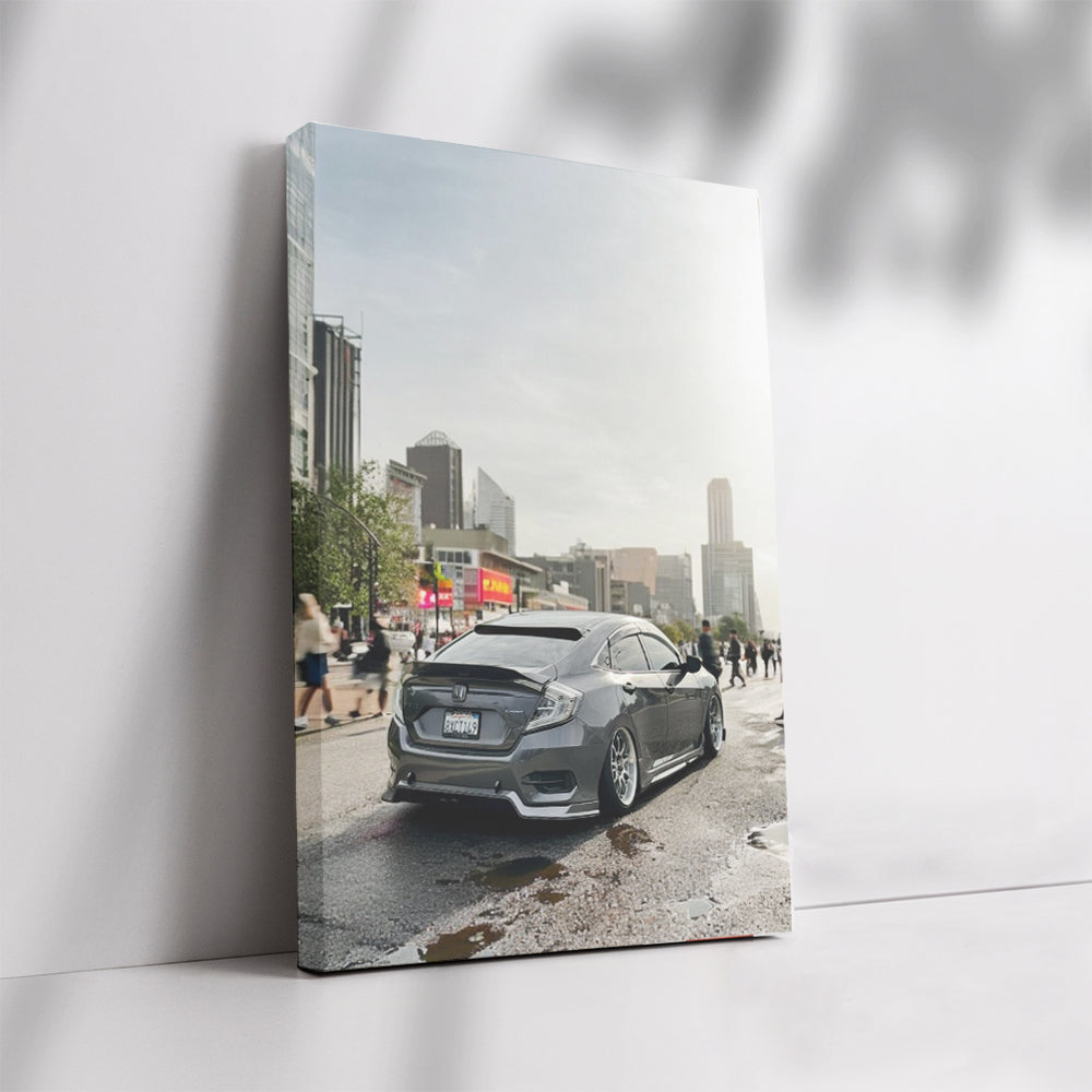 Grey Honda Civic Urban Elegance - City Cruiser Style
