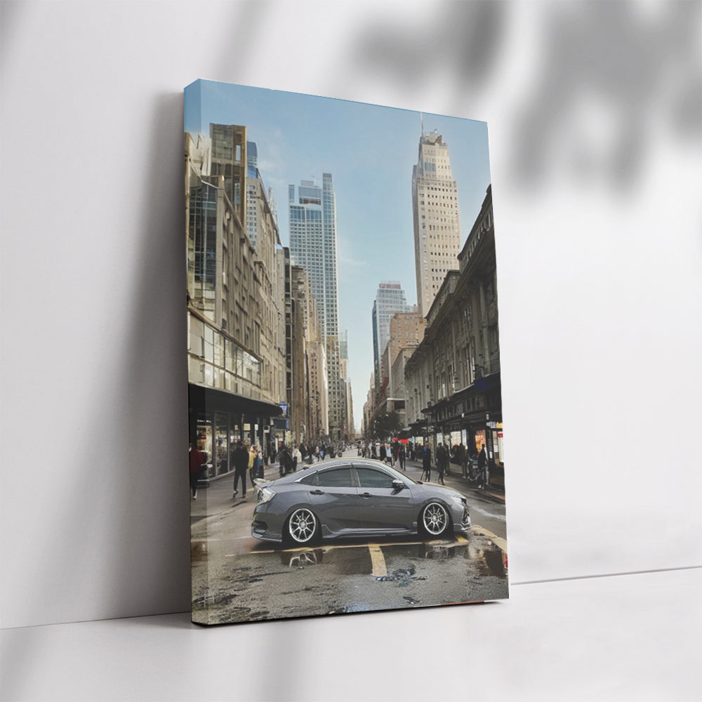 Grey Honda Civic Urban Drive - Sleek and Stylish