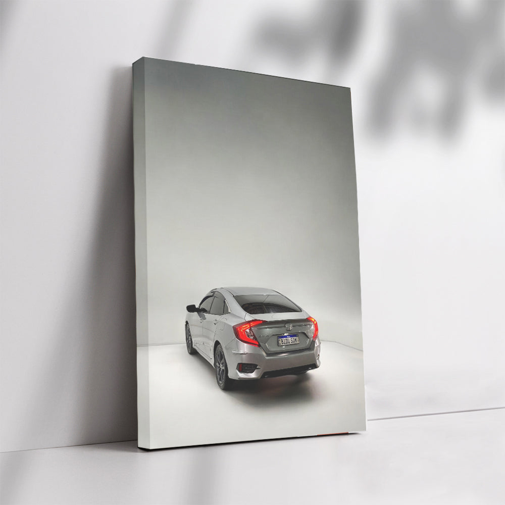 Grey Honda Civic Parked - Reliable and Stylish Car