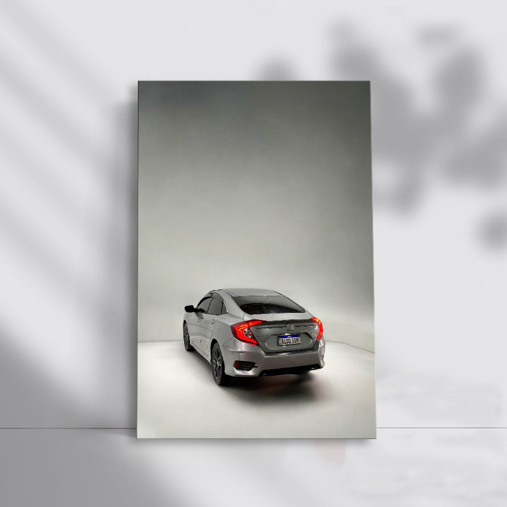 Grey Honda Civic Parked - Reliable and Stylish Car