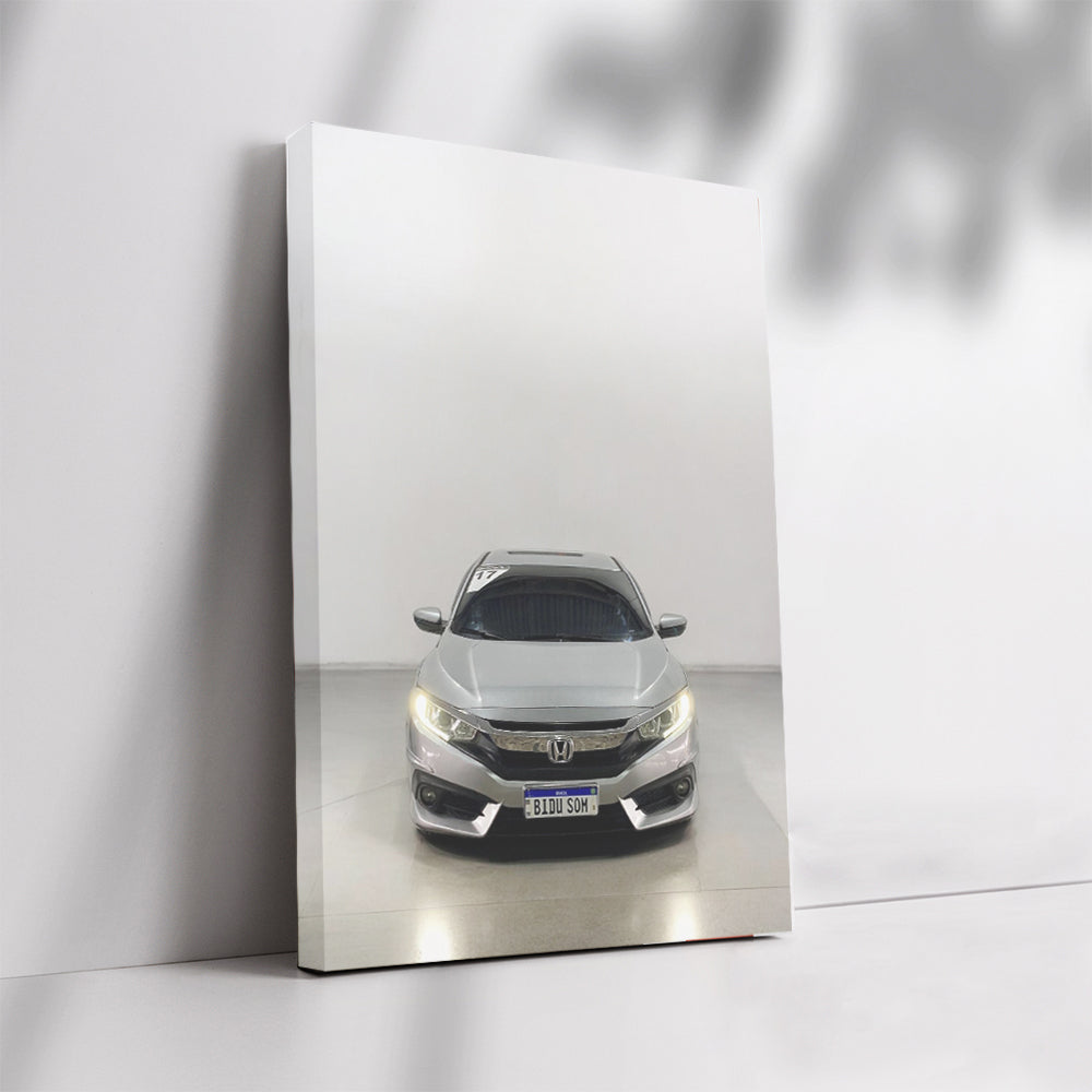 Grey Honda Civic Parked - Reliable and Stylish Ride