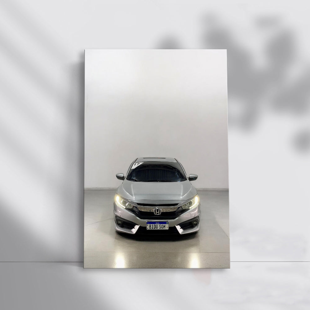 Grey Honda Civic Parked - Reliable and Stylish Ride