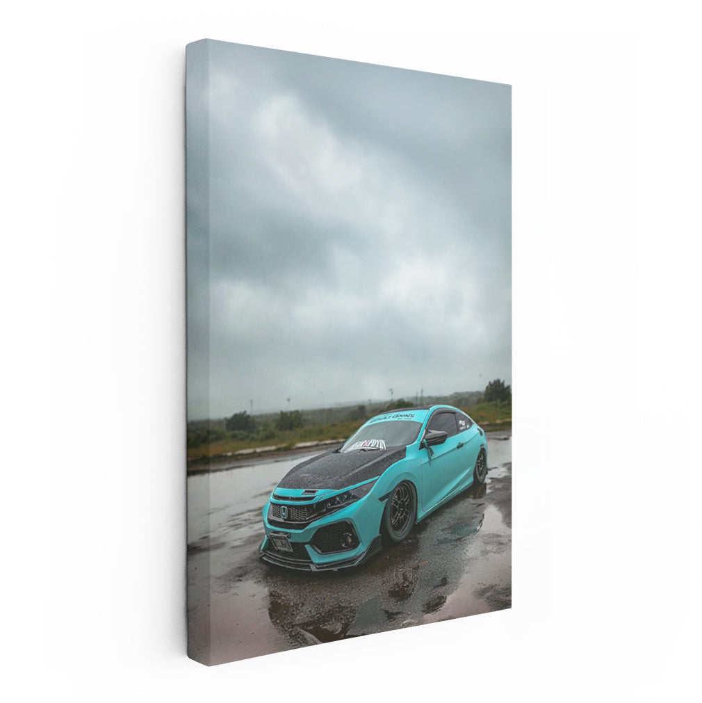 Honda Civic in Overcast Skies - Sleek and Reliable Ride