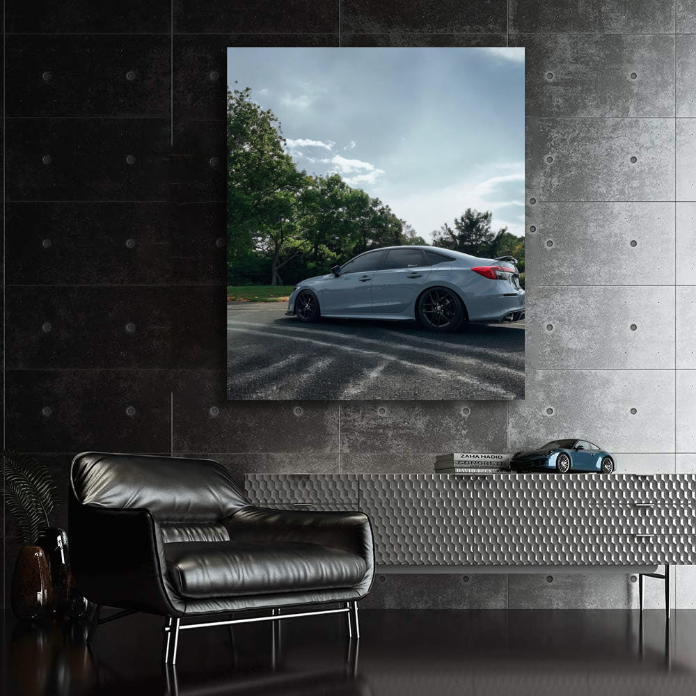 Honda Civic in Natural Setting - Stylish and Efficient