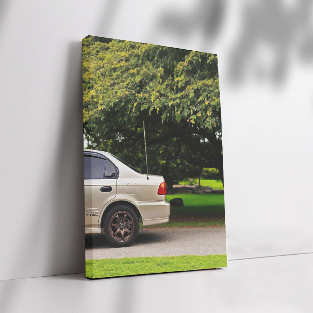 Honda Civic Amidst Nature - Sleek and Reliable Ride