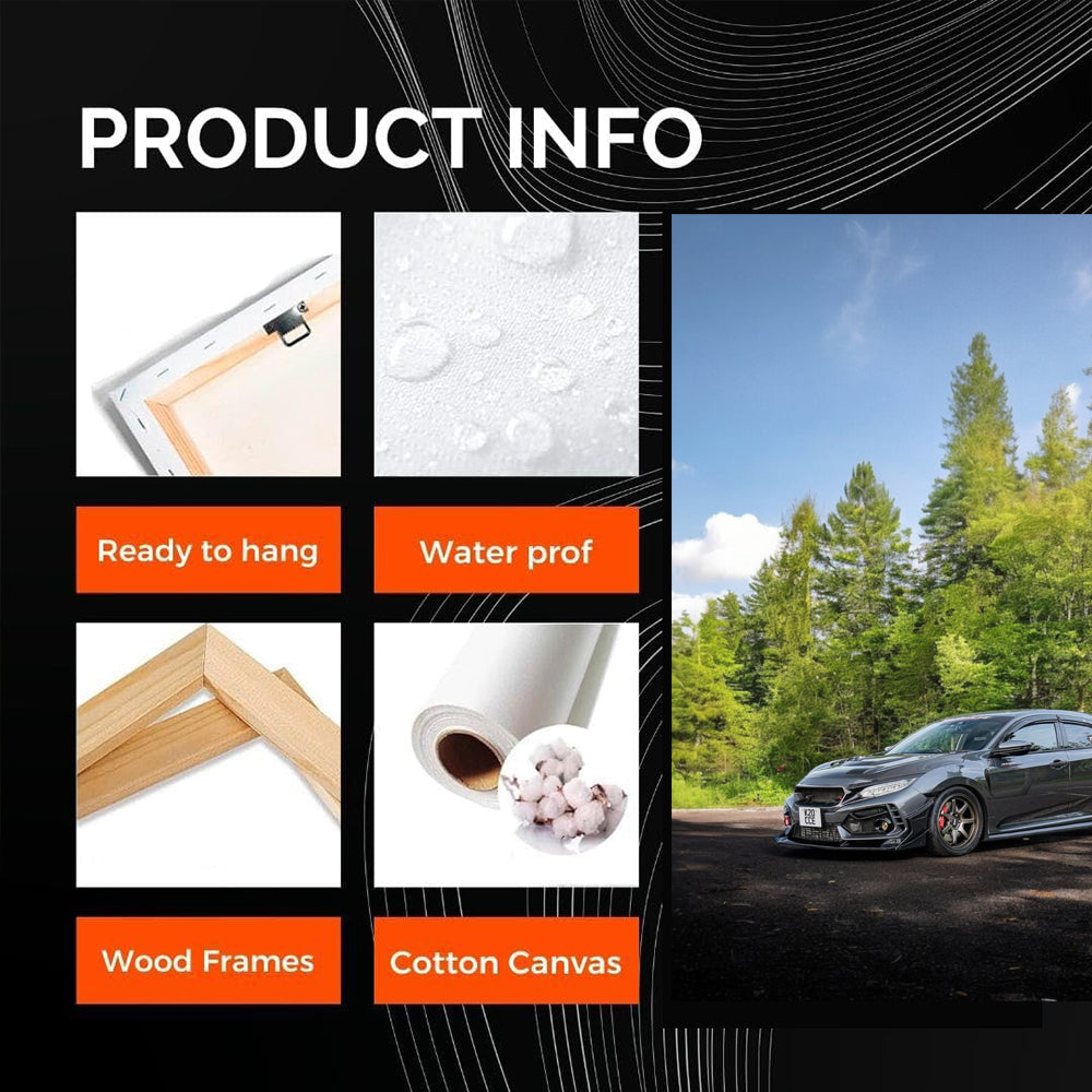Honda Civic Amidst Forest - Sleek and Adventurous Ride