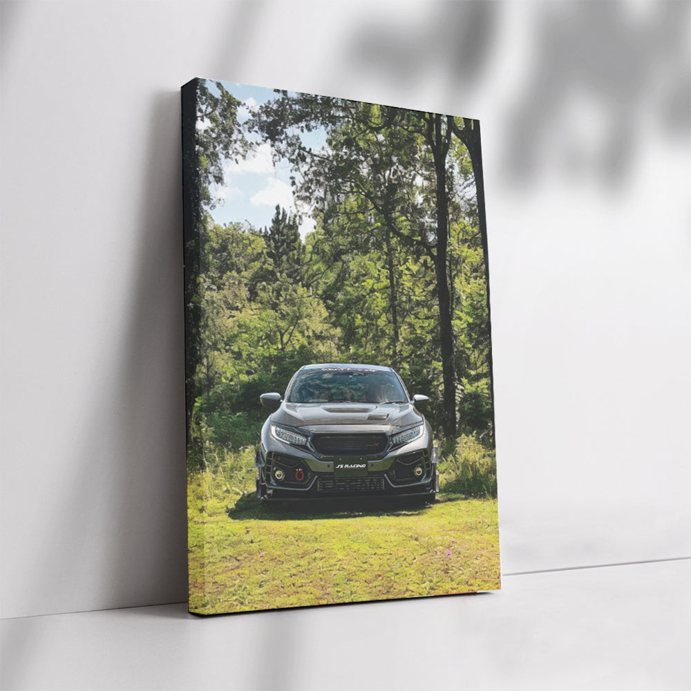Honda Civic in Forest - Compact Adventure Machine
