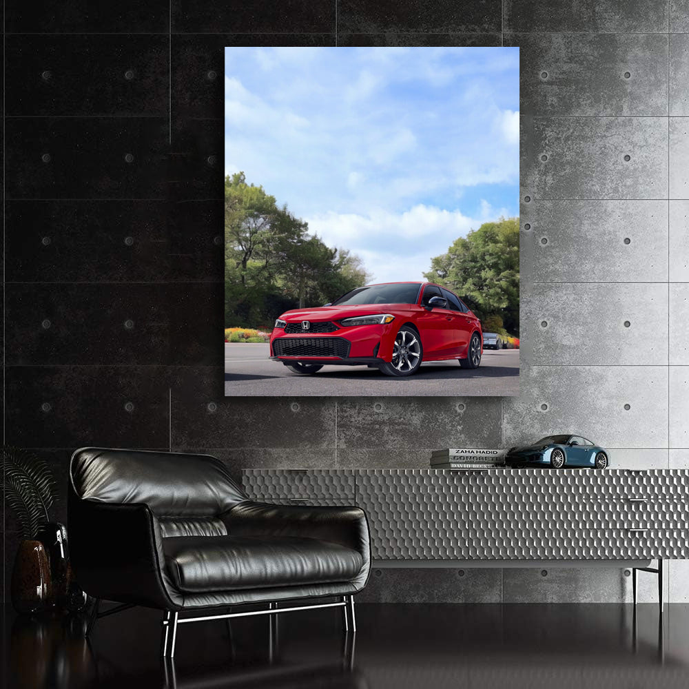 Honda Civic Cruising - Stylish Ride on Open Road