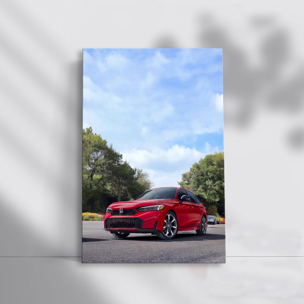 Honda Civic Cruising - Stylish Ride on Open Road