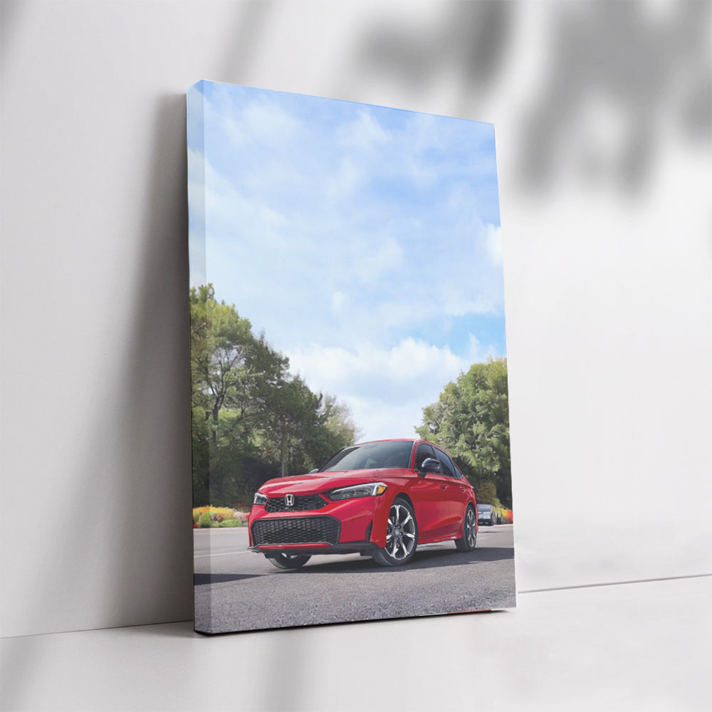 Honda Civic Cruising - Stylish Ride on Open Road