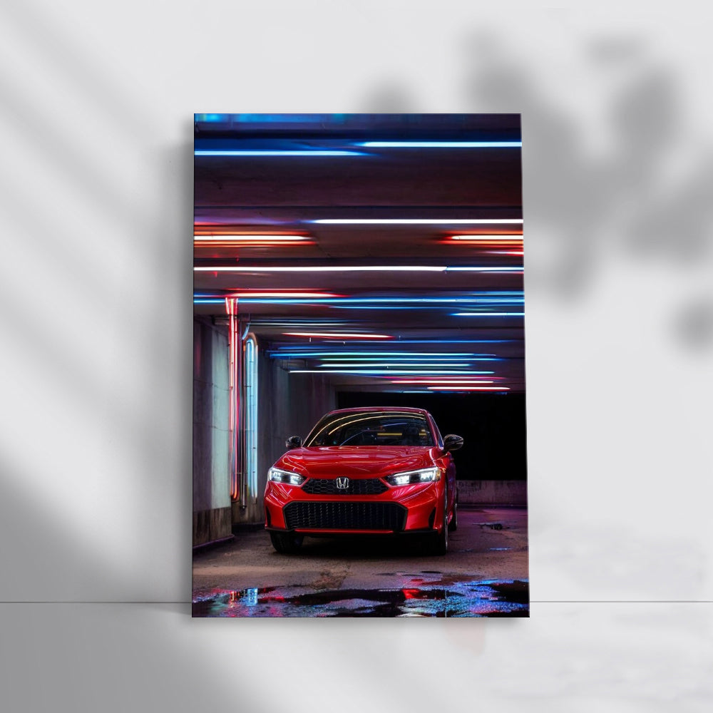 Honda Civic in Neon Lot - Red Beauty, Urban Icon