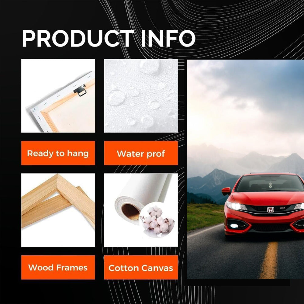 Red Honda Civic Against Mountain Backdrop - Reliable Elegance