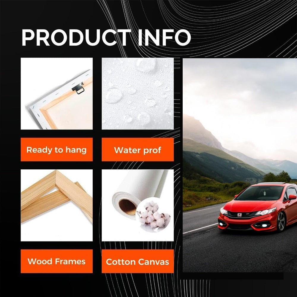 Red Honda Civic with Mountain View - Sporty Elegance