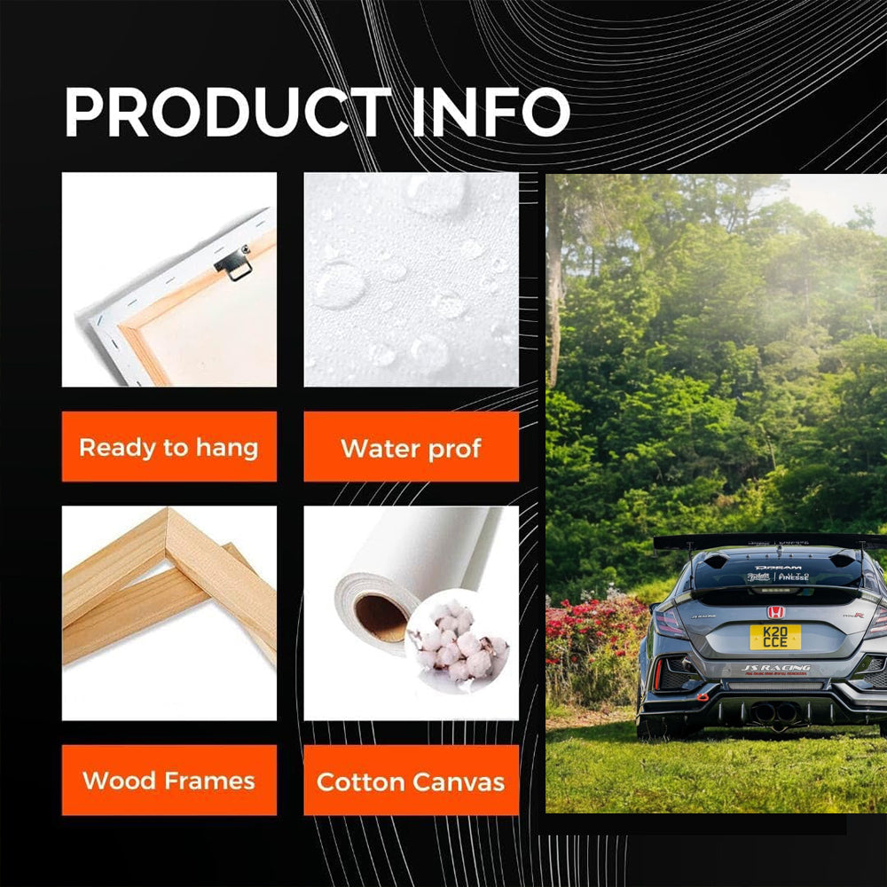 Silver Honda Civic Amidst Forest - Sleek and Adventurous