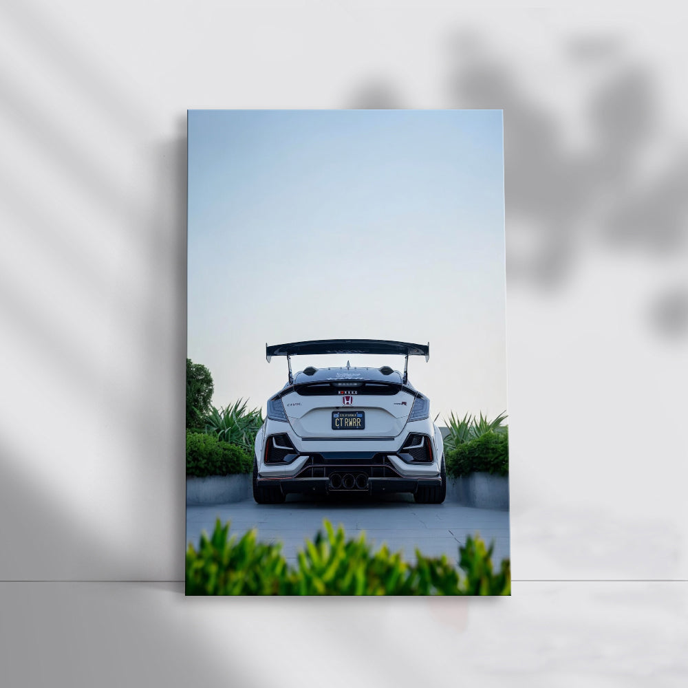 Honda Civic in White - Parked Elegance - Reliable and Stylish