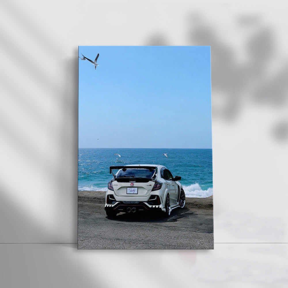 Honda Civic by Ocean - Sleek and Stylish Ride