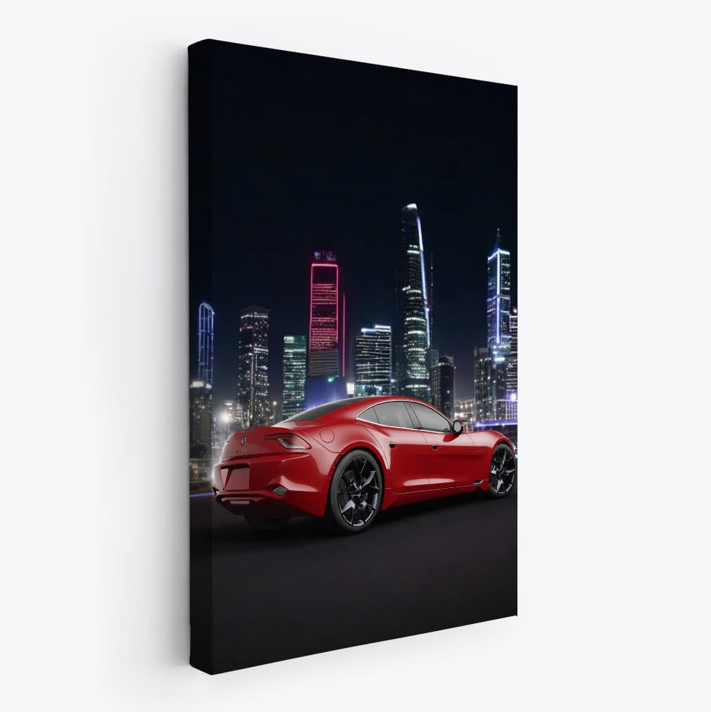 Karma Revero with Neon Cityscape - Futuristic Elegance