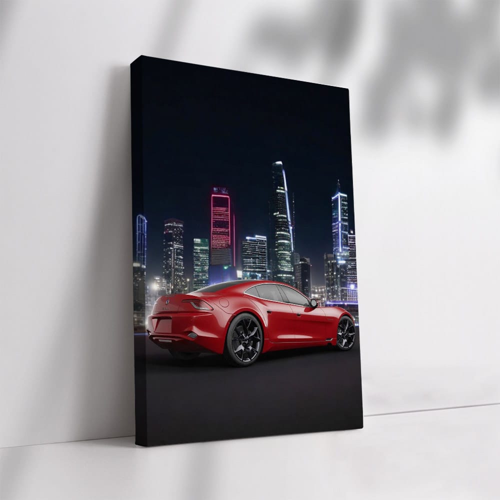 Karma Revero with Neon Cityscape - Futuristic Elegance