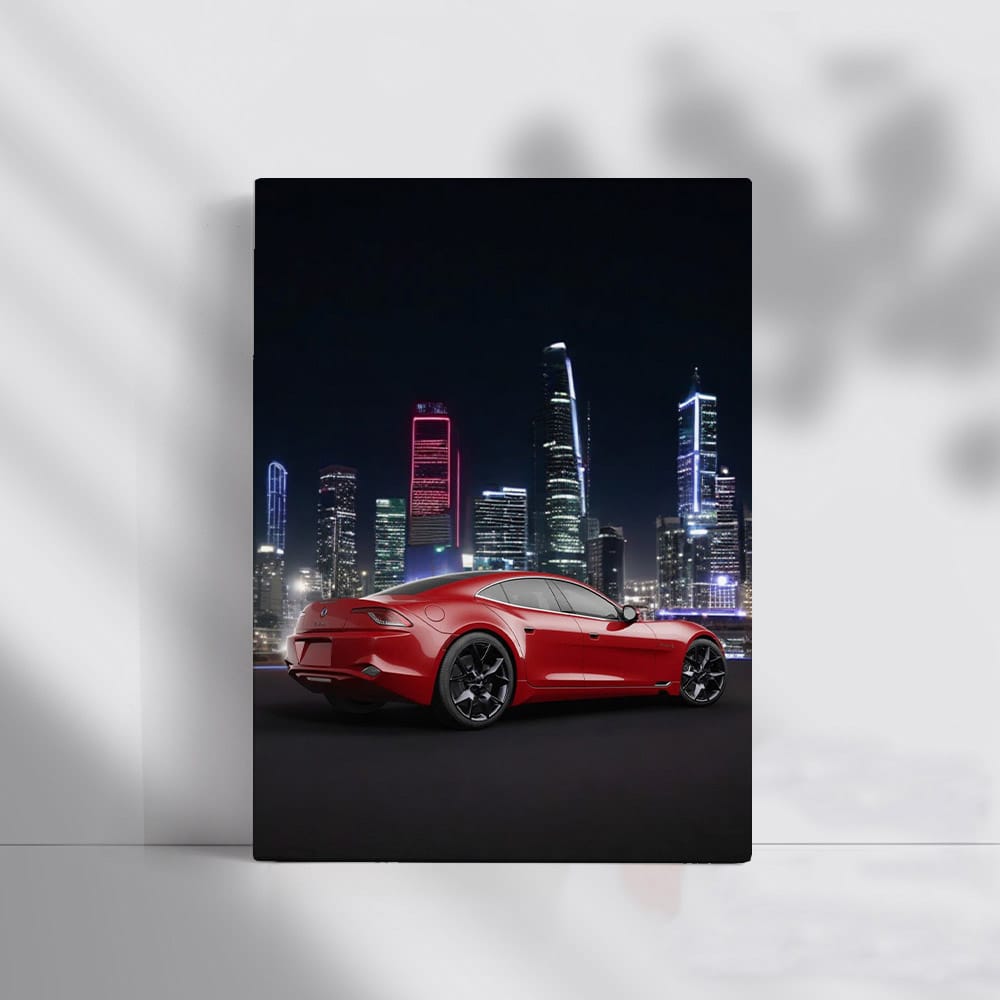 Karma Revero with Neon Cityscape - Futuristic Elegance