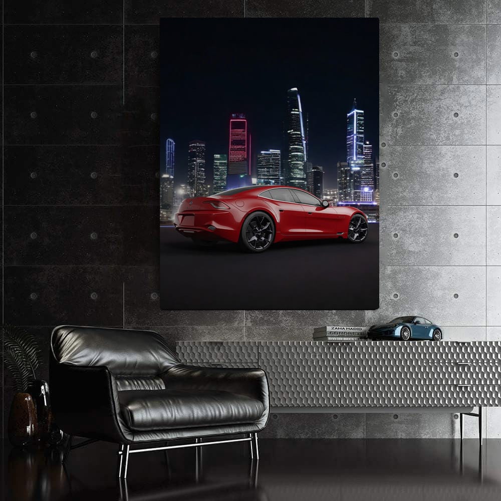Karma Revero with Neon Cityscape - Futuristic Elegance