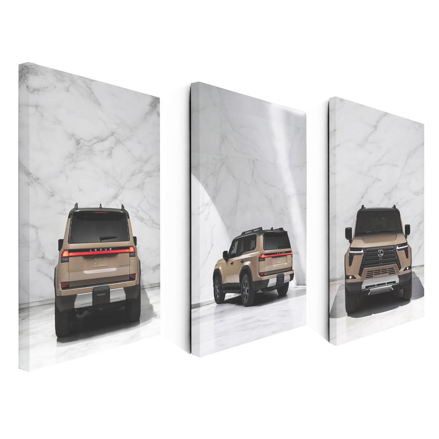 Lexus GX Overtrail+ SUV White Marble Set of 3