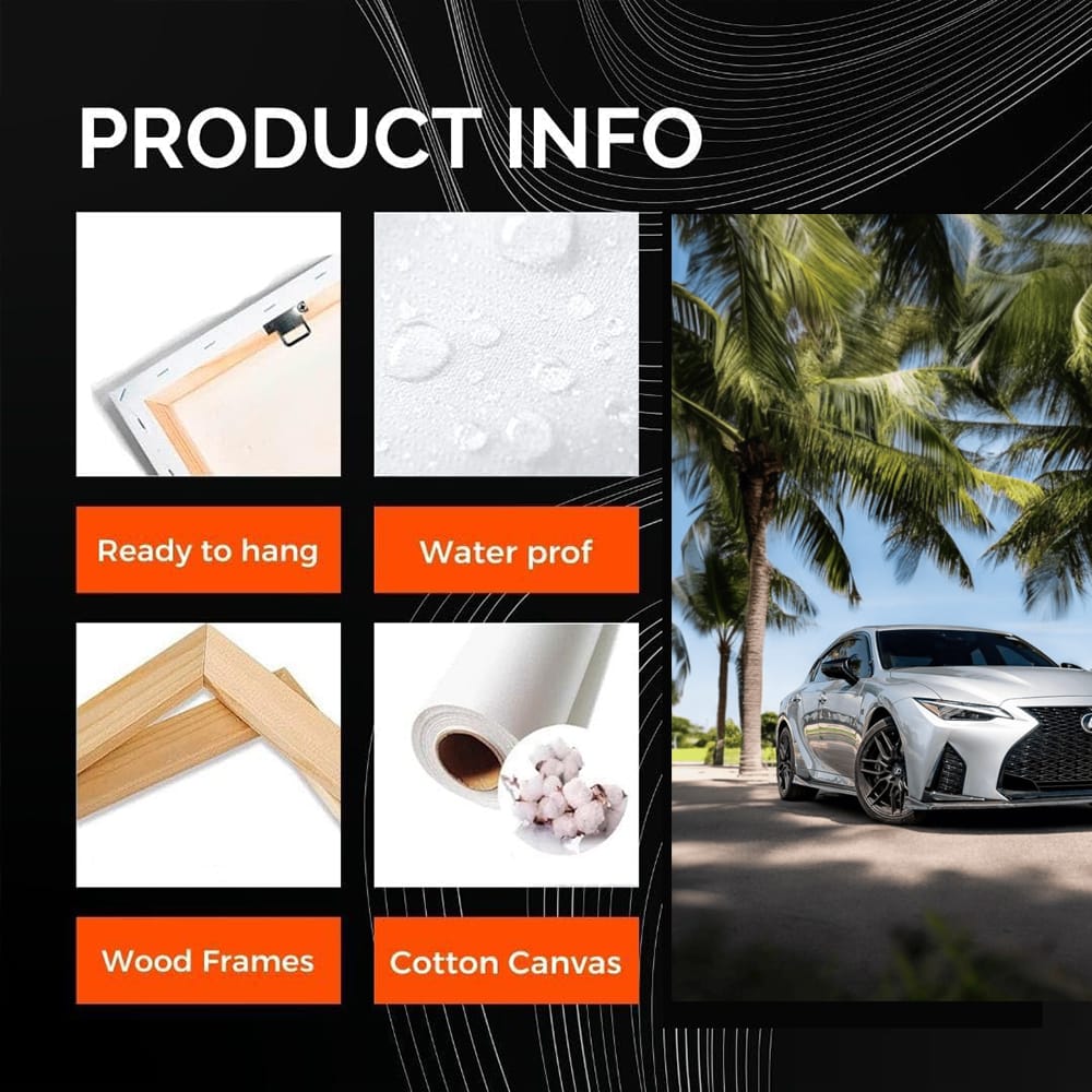 Lexus IS 500 beneath palm trees - sleek luxury performance
