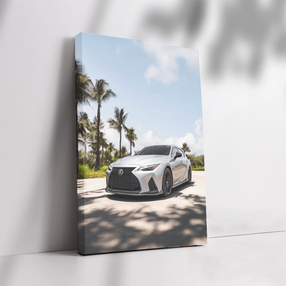 Lexus IS 500: Elegance and Power Beneath Palm Trees