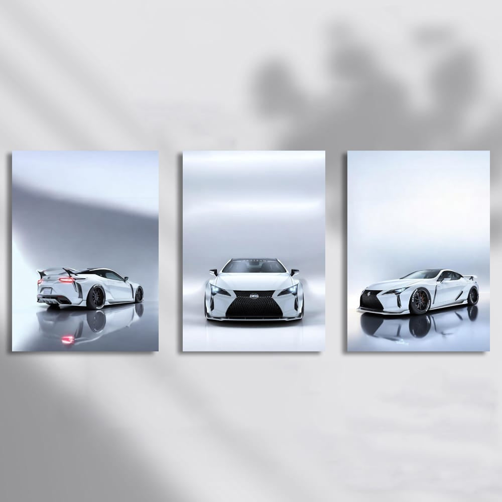 Lexus LC500 White Parking Set of 3