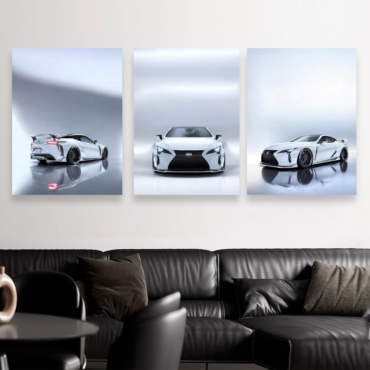 Lexus LC500 White Parking Set of 3