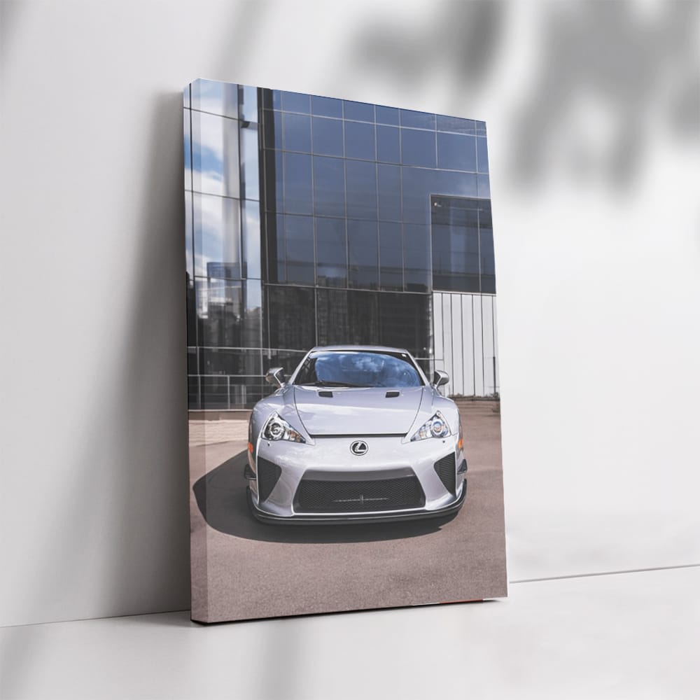 Sleek Lexus LFA in Glass Building - Symbol of Luxury