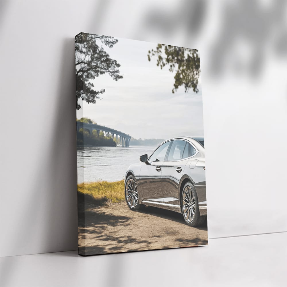 Lexus LS 500 Beside River - Elegant Luxury Drive