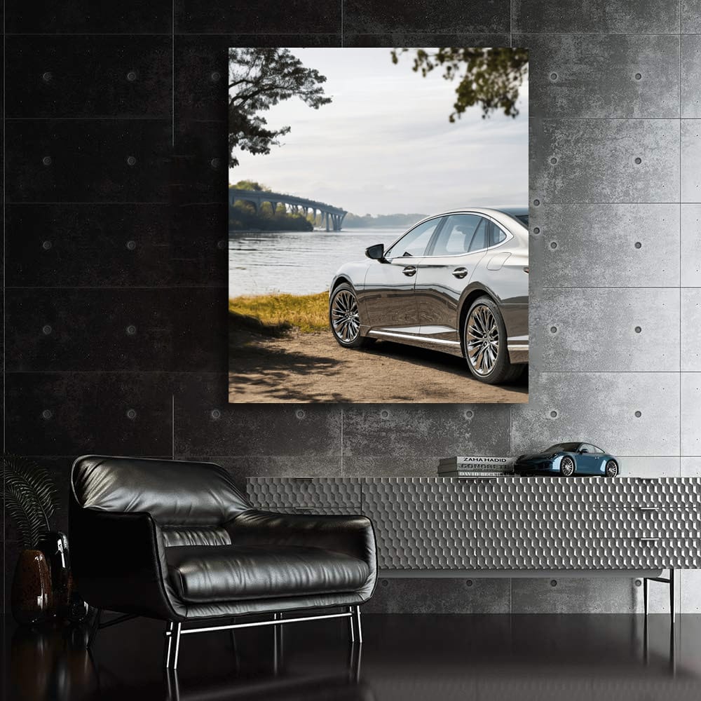 Lexus LS 500 Beside River - Elegant Luxury Drive