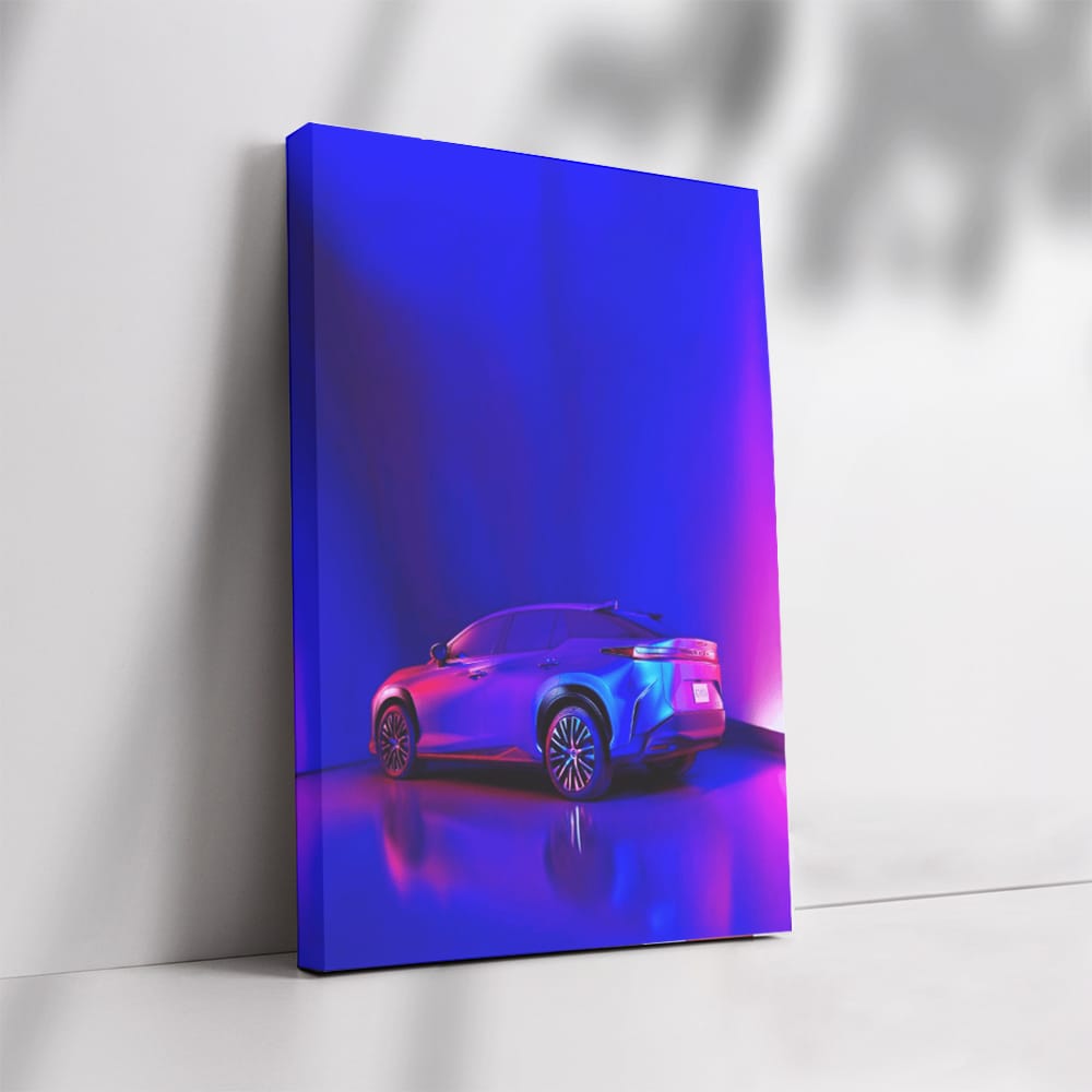 Vibrant Neon Lexus RZ 450e - Futuristic Luxury Ride