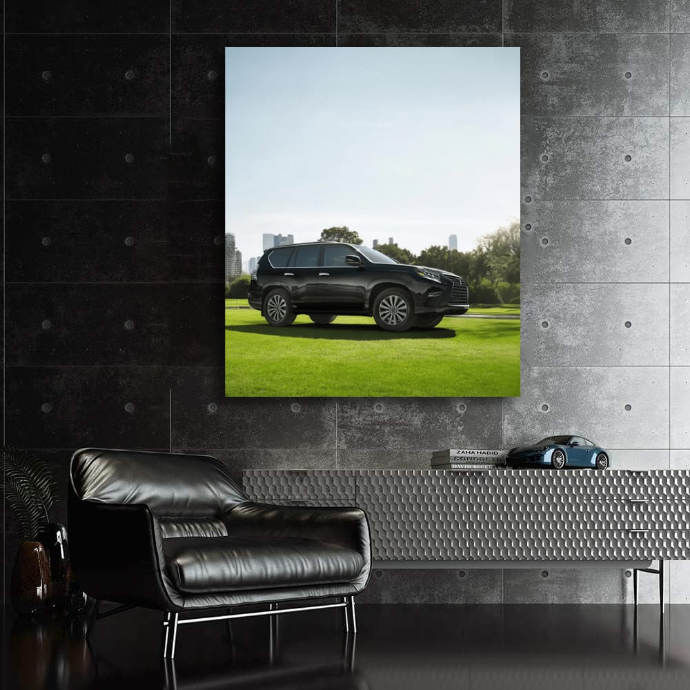 Lexus with Urban Skyline - Sleek and Sophisticated Design