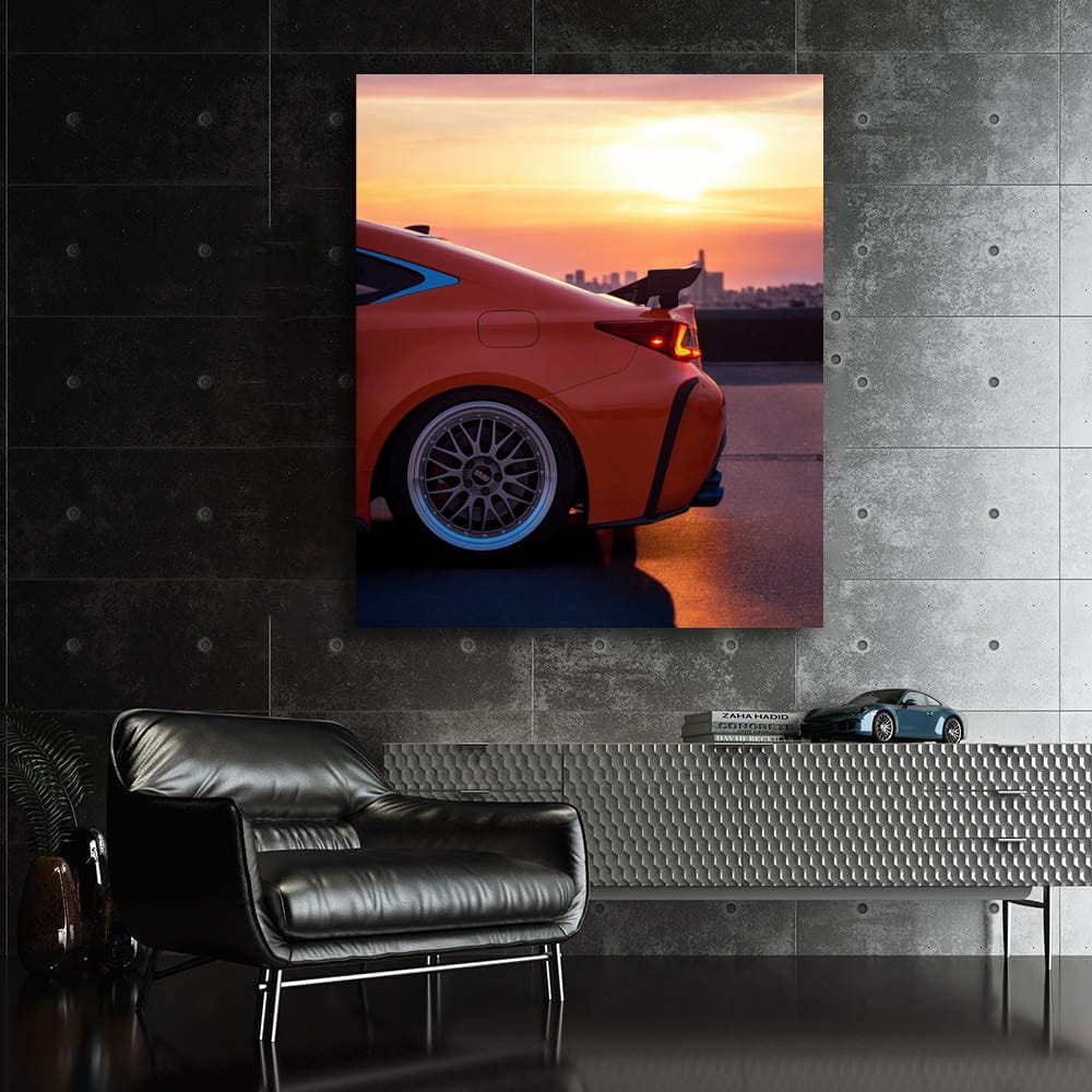 Lexus Silhouetted Against Sunset - Urban Elegance in Motion
