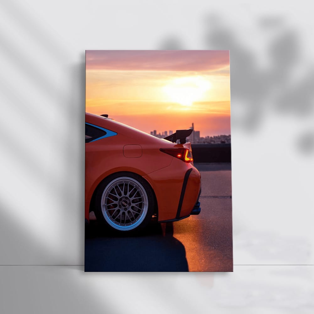 Lexus Silhouetted Against Sunset - Urban Elegance in Motion