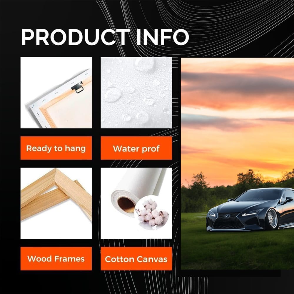 Sleek Black Lexus at Sunset - Pure Elegance in Motion