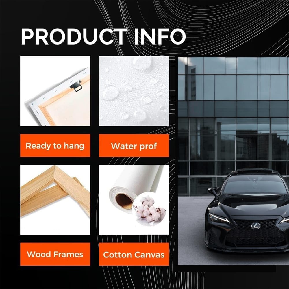 Sleek Black Lexus by Glass Building - Elegance in Motion