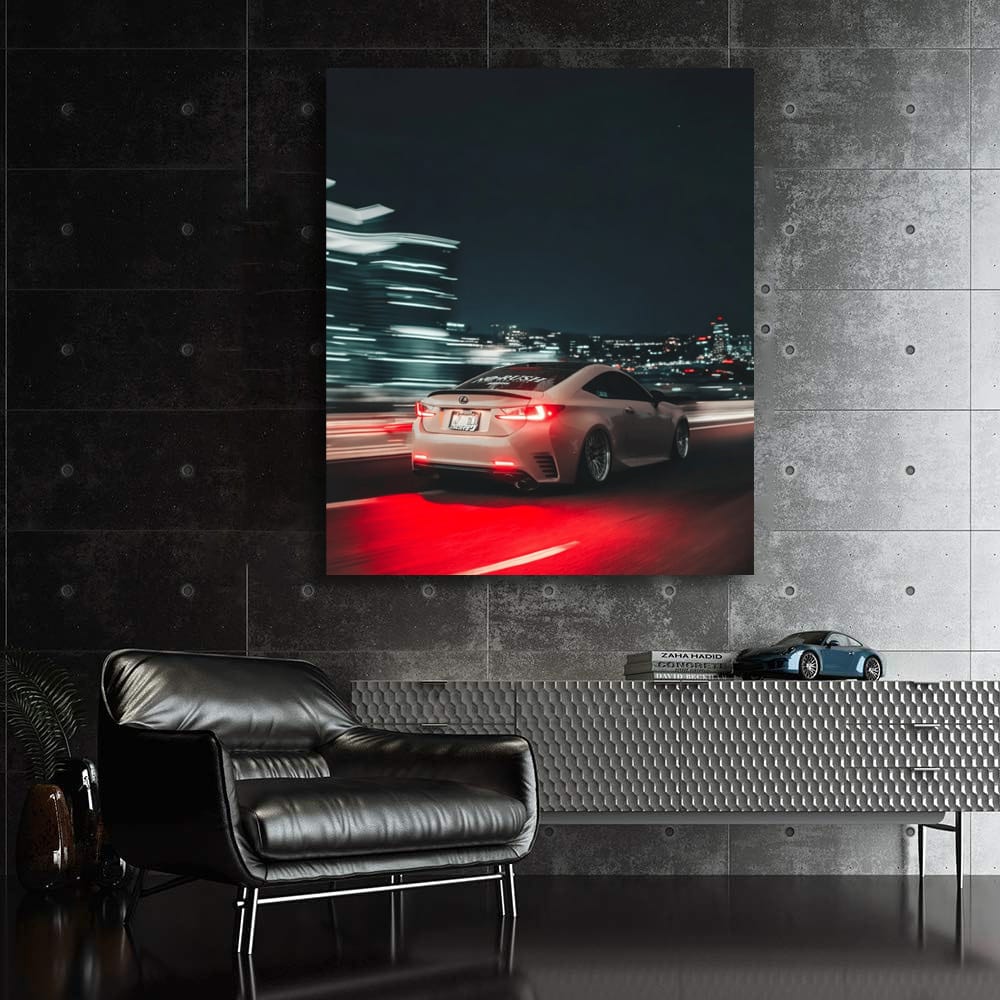 Nighttime Cityscape with Lexus - Elegance in Motion