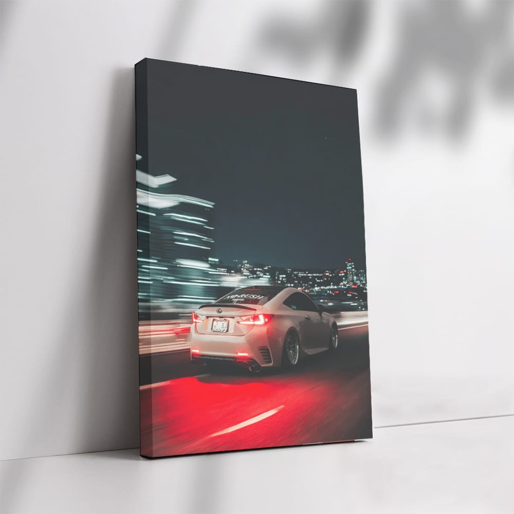 Nighttime Cityscape with Lexus - Elegance in Motion