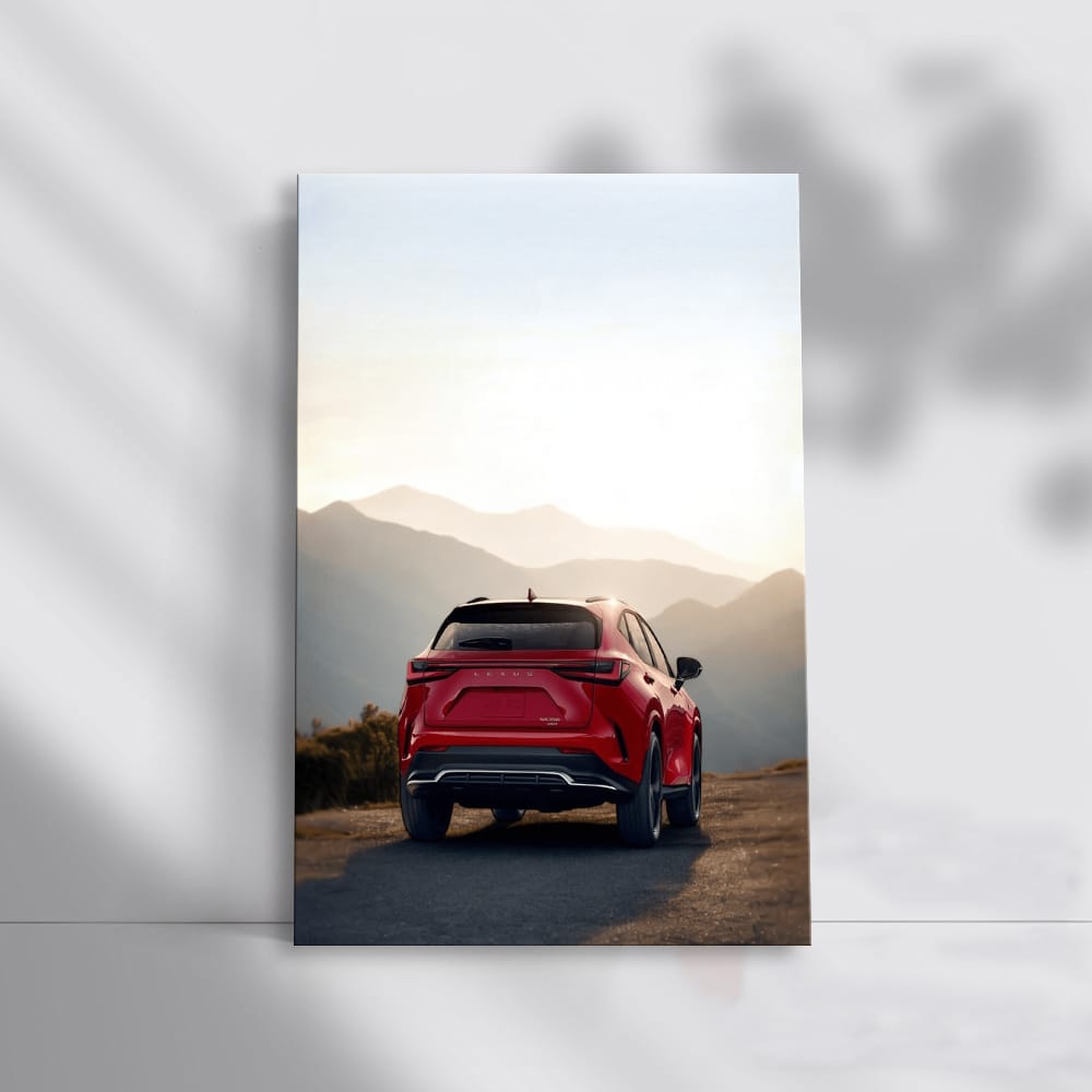 Red Lexus in Mountain Scenery - Adventure Awaits