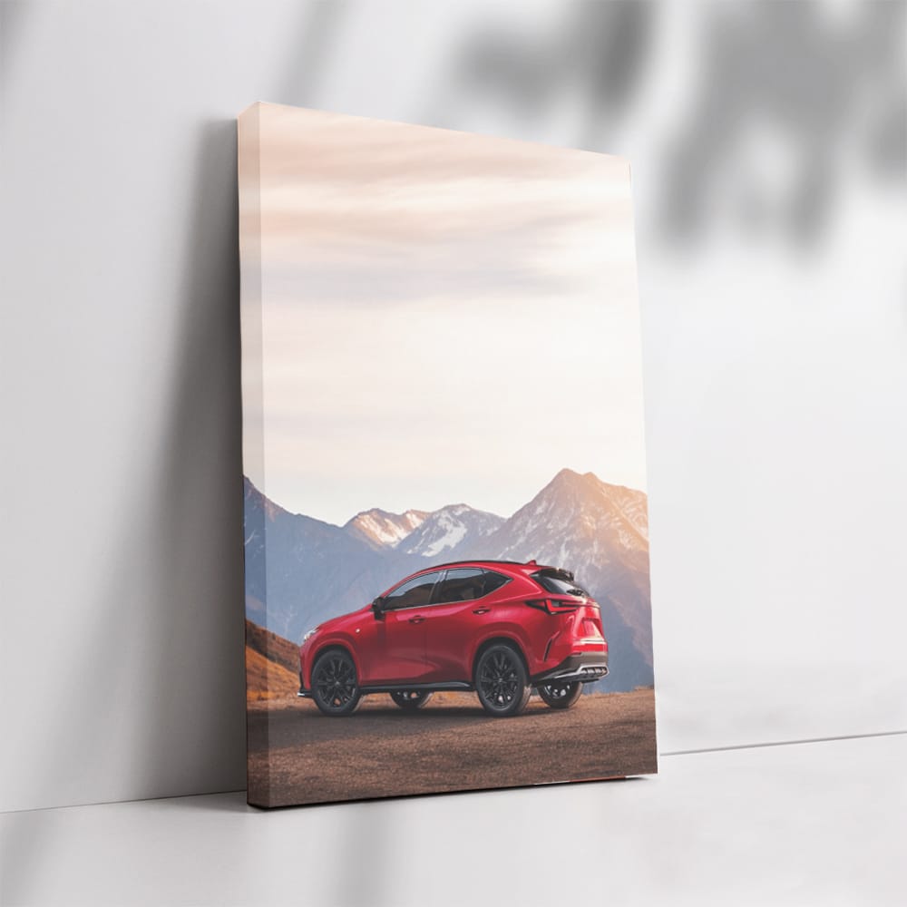 Red Lexus in Mountain Landscape - Thrill of Adventure