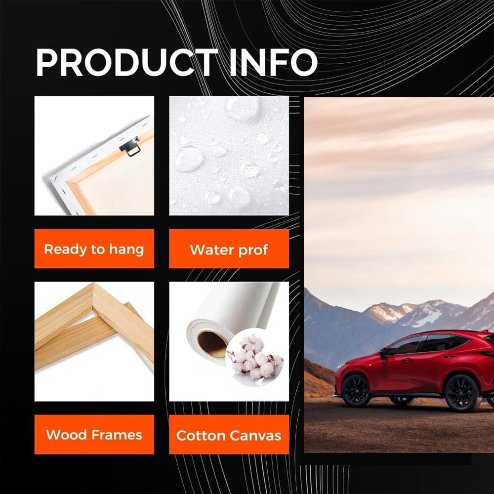 Red Lexus in Mountain Landscape - Thrill of Adventure