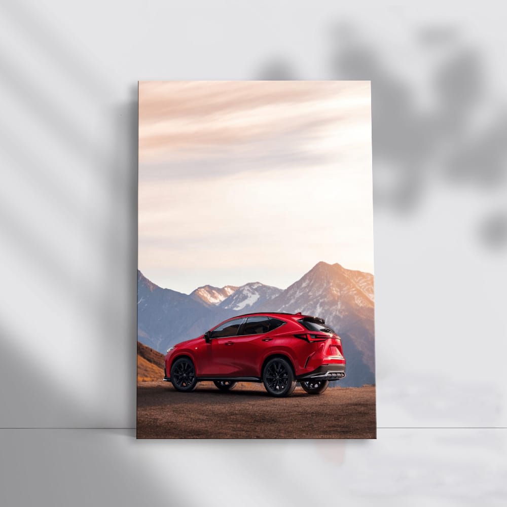Red Lexus in Mountain Landscape - Thrill of Adventure