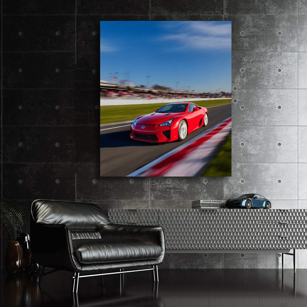 Red Lexus on Racetrack - Thrill in Every Turn