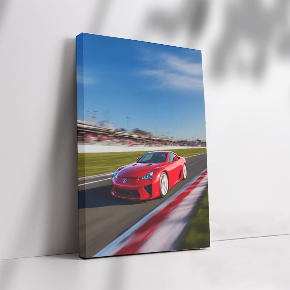 Red Lexus on Racetrack - Thrill in Every Turn
